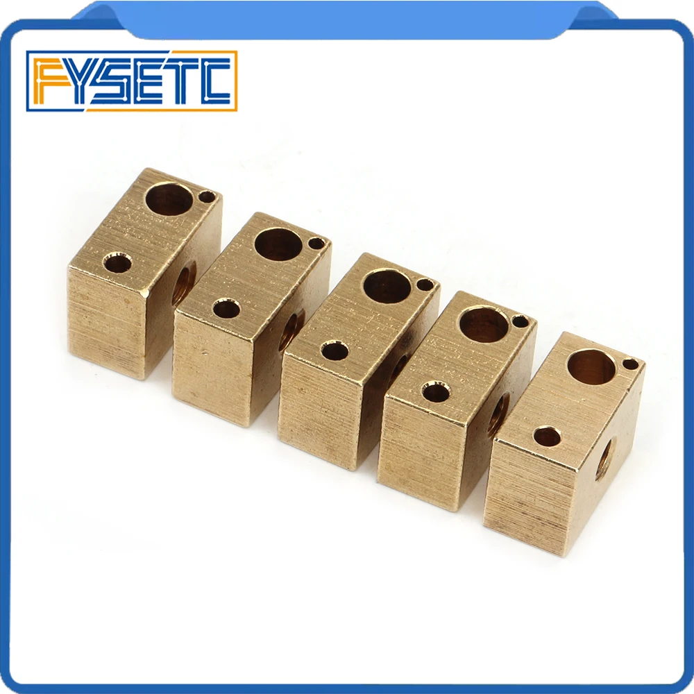 5pcs Copper Brass Heated Block For E3D Copper Hotend 3D Printer High Temperature Hardened Steel V6 Nozzles Titan Extruder
5pcs Copper Brass Heated Block For E3D Copper Hotend 3D Printer High Temperature Hardened Steel V6 Nozzles Titan Extruder