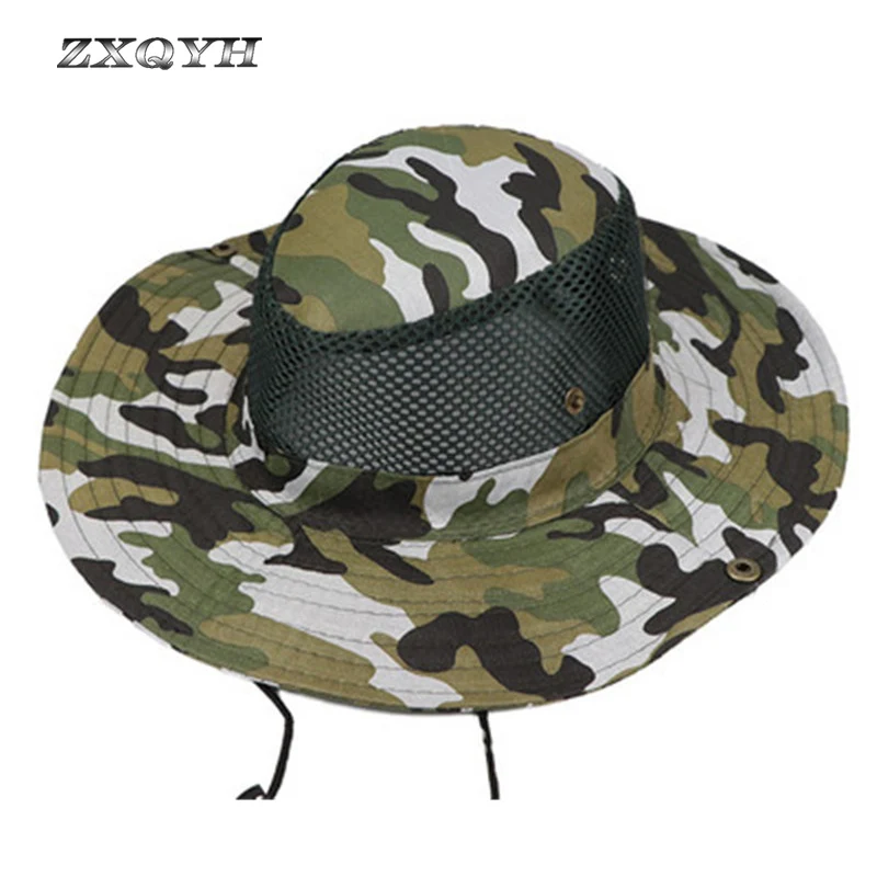 ZXQYH Outdoor Hat Men's Sport Cap Women Fishing Hiking Sun Protection Military Tactical Hunting Camouflage Caps | Спорт и