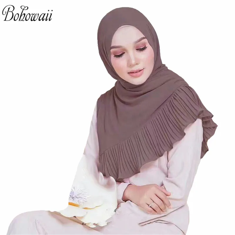 BOHOWAII Islamic Muslim Scarf for Women Chiffon Hijab Fashion Long Wrap Scarves Solid Color Headscarf
BOHOWAII Islamic Muslim Scarf for Women Chiffon Hijab Fashion Long Wrap Scarves Solid Color Headscarf
