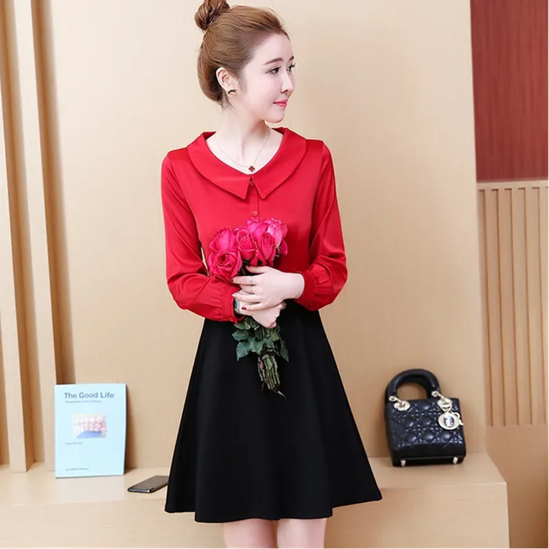 UHYTGF Loose plus size dresses Womens splice fake two piece spring dress Long sleeve slim Female dress Elegant mini dresses 1376
UHYTGF Loose plus size dresses Womens splice fake two piece spring dress Long sleeve slim Female dress Elegant mini dresses 1376