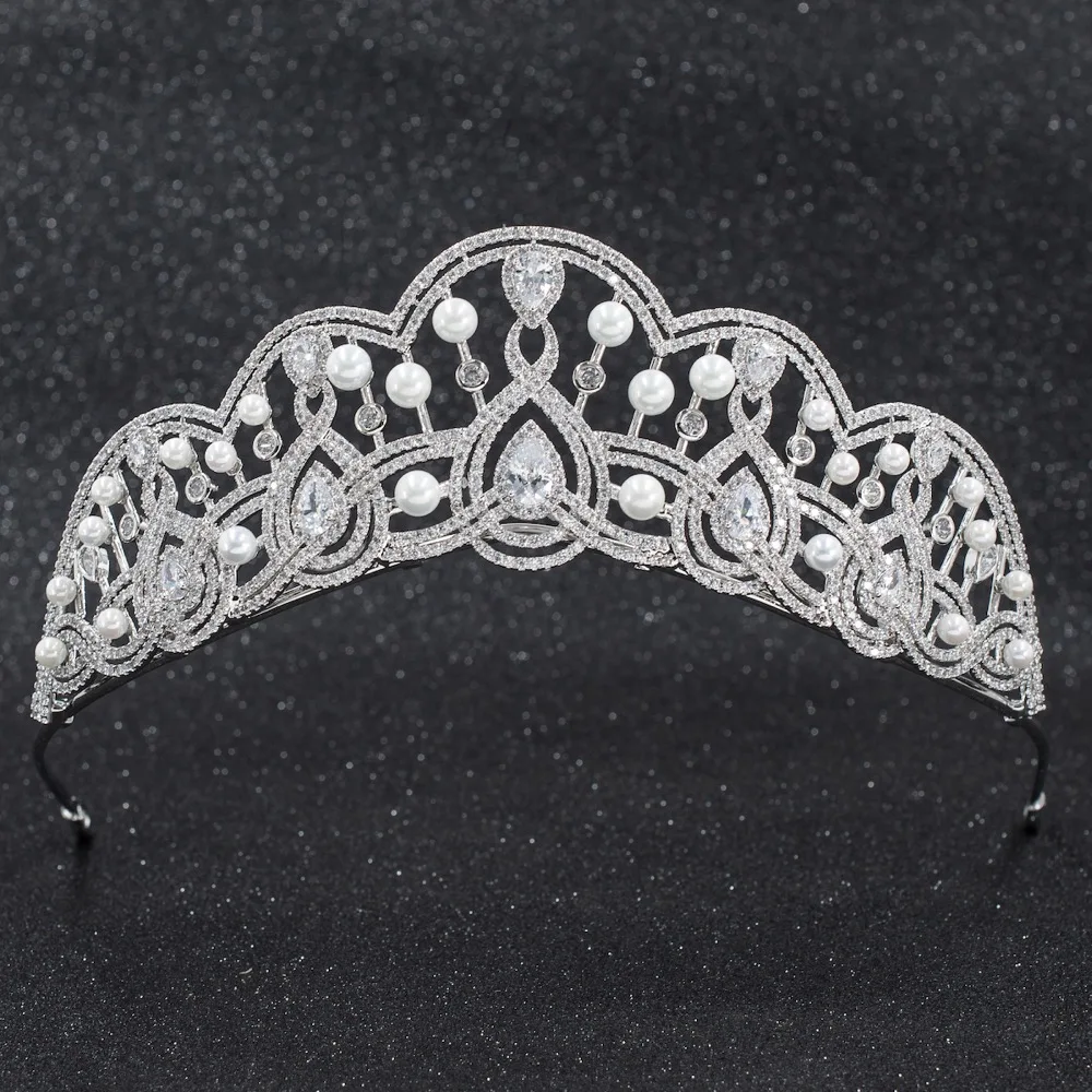 2019 New Crystals CZ Cubic Zirconia Wedding Bridal Pearls Tiara Diadem Crown Women Prom Hair Jewelry Accessories CH10257
2019 New Crystals CZ Cubic Zirconia Wedding Bridal Pearls Tiara Diadem Crown Women Prom Hair Jewelry Accessories CH10257