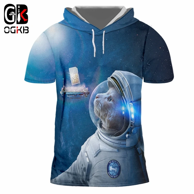 OGKB Dropshipping Men's Cartoon Tshirt With Cap Funny Print Cat Astronaut 3d Hooded T-shirt Male Hiphop Punk Short Sleeve Hoody
OGKB Dropshipping Men's Cartoon Tshirt With Cap Funny Print Cat Astronaut 3d Hooded T-shirt Male Hiphop Punk Short Sleeve Hoody
