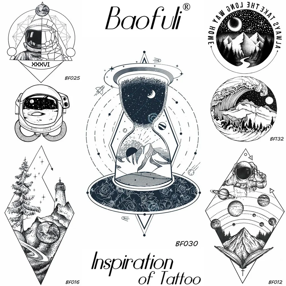 BAOFULI 3D Men Temporary Geometric Universe Tattoo Waterproof Hill Star Trails Hourglass Fake Tattoo Body Arm Art Tatoos Sticker
BAOFULI 3D Men Temporary Geometric Universe Tattoo Waterproof Hill Star Trails Hourglass Fake Tattoo Body Arm Art Tatoos Sticker