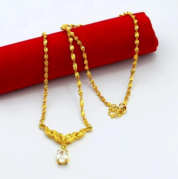 High Quality 24K Gold Color Chain Necklaces Pendant with CZ Necklace Jewelry for Wome luxury Trinket Gifts collar para mujer
High Quality 24K Gold Color Chain Necklaces Pendant with CZ Necklace Jewelry for Wome luxury Trinket Gifts collar para mujer