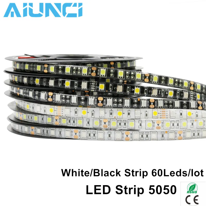RGB LED Strip 5050 Black PCB DC12V Flexible Backlight LED Light ribbon tape 60 LED/m Waterproof RGB/White/Blue/Red Lamp
RGB LED Strip 5050 Black PCB DC12V Flexible Backlight LED Light ribbon tape 60 LED/m Waterproof RGB/White/Blue/Red Lamp