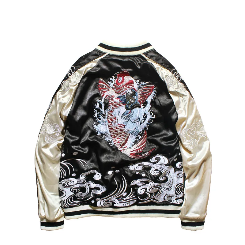 Japanese Style Jacket Double-sided Wear Yokosuka Jacket Male and Female Lovers Heavy Dragon Embroidered Pilot Bomber Jackets
Japanese Style Jacket Double-sided Wear Yokosuka Jacket Male and Female Lovers Heavy Dragon Embroidered Pilot Bomber Jackets