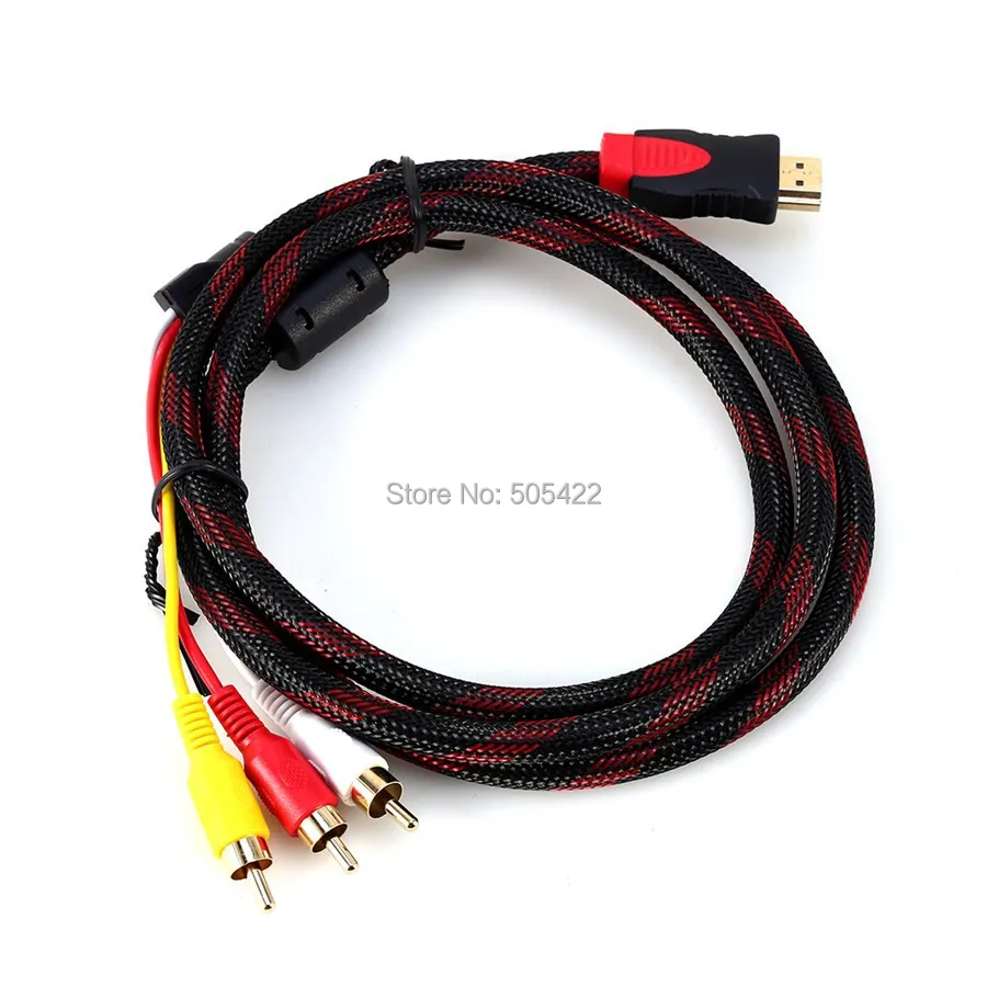 5 футов HDMI штекер 3 RCA Видео Аудио AV кабель адаптер для ТВ HD TV DVD 1080P | Электроника