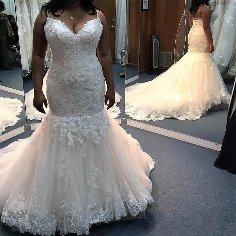 Sexy Sweetheart Spaghetti Straps African Wedding Dress Mermaid 2022 Lace Corset Bridal Gowns Plus Size Mariage robe de mariee
Sexy Sweetheart Spaghetti Straps African Wedding Dress Mermaid 2022 Lace Corset Bridal Gowns Plus Size Mariage robe de mariee