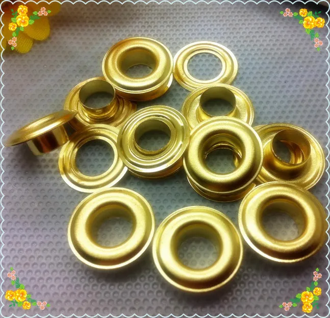 Hole diameter 6.5mm, outside diameter 14mm Gold color metal round eyelet with washers 200 pcs/lot, garment DIY accessories
Hole diameter 6.5mm, outside diameter 14mm Gold color metal round eyelet with washers 200 pcs/lot, garment DIY accessories