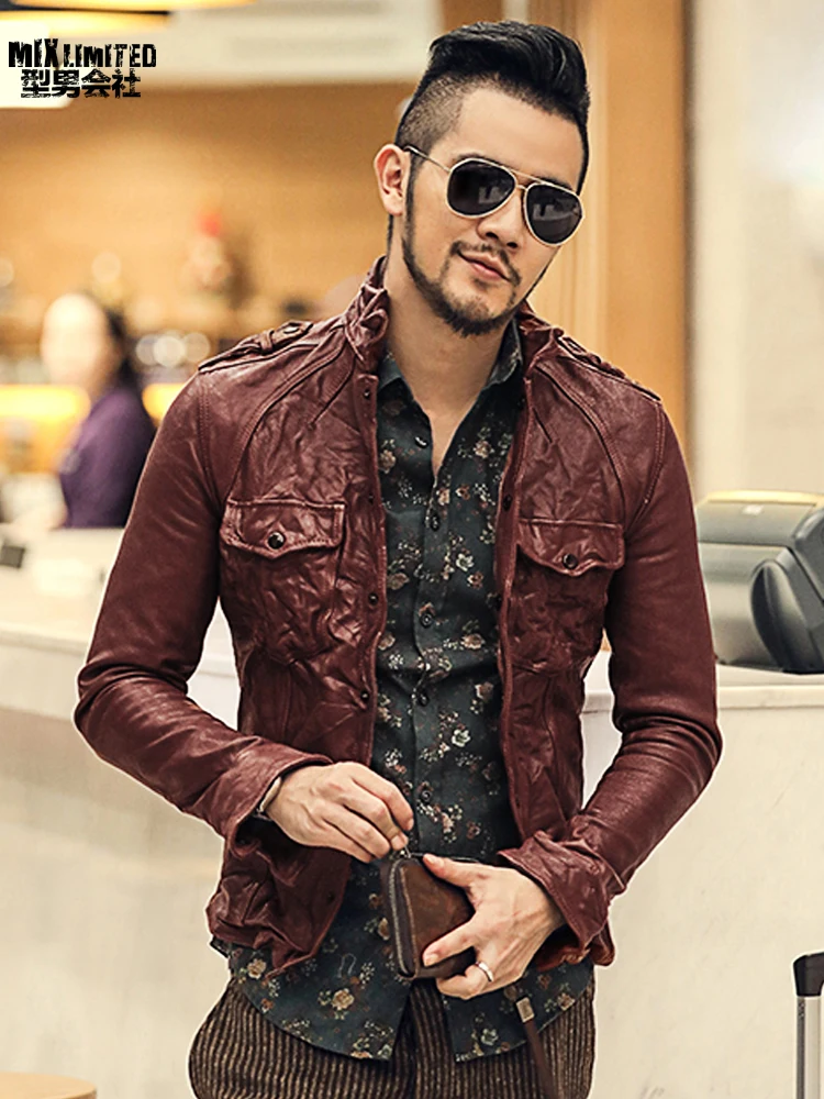 British style men slim casual suede genuine leather jacket metrosexual man leather sheepskin jacket autumn folds fashion L06
British style men slim casual suede genuine leather jacket metrosexual man leather sheepskin jacket autumn folds fashion L06
