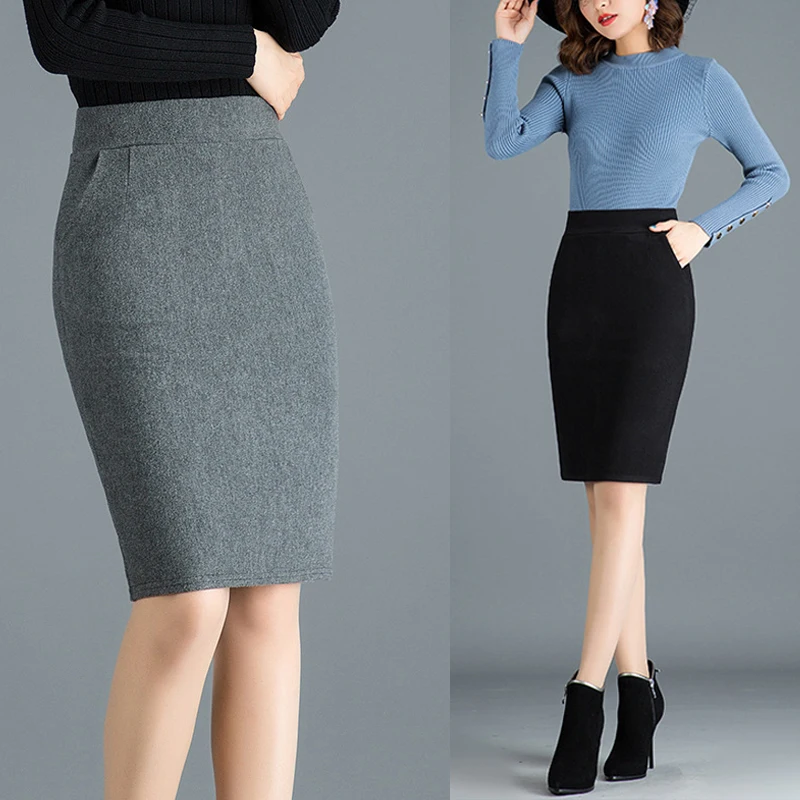 Winter Fall Office Lady Woman High Waisted Stretch Grey Black Wool Skirt , Autumn Female Women Slim Elastic 3xl Woolen Skirts
Winter Fall Office Lady Woman High Waisted Stretch Grey Black Wool Skirt , Autumn Female Women Slim Elastic 3xl Woolen Skirts