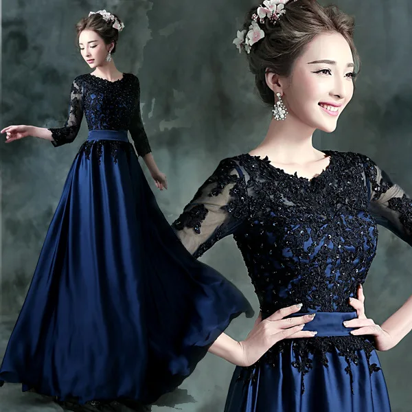 Navy Blue Formal Long Evening Gowns 2020 Appliqued Beaded Women Party Dresses with Half Sleeve In Stock
Navy Blue Formal Long Evening Gowns 2020 Appliqued Beaded Women Party Dresses with Half Sleeve In Stock