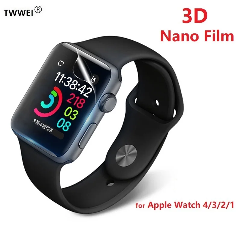 3x полное покрытие нано защитная пленка для Apple Watch 42 мм 38 4 3 2 1 на iWatch 44 40 Защитная