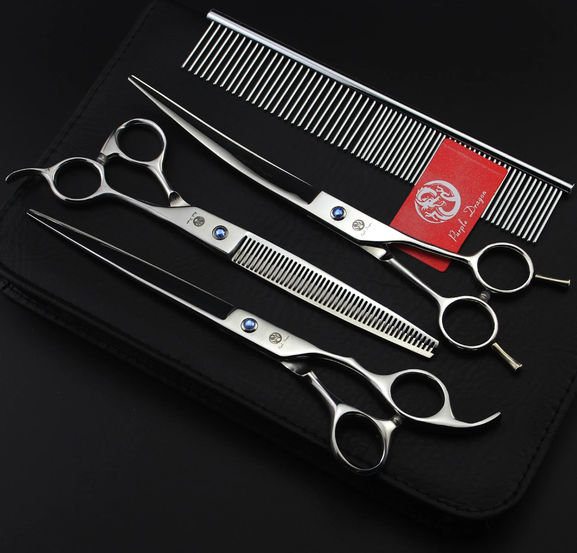 3 PCS purple dragon 8.0 inch 7.5inch scissors set shears professional hair Scissor for Pet Dog Cat Grooming Scissors
3 PCS purple dragon 8.0 inch 7.5inch scissors set shears professional hair Scissor for Pet Dog Cat Grooming Scissors