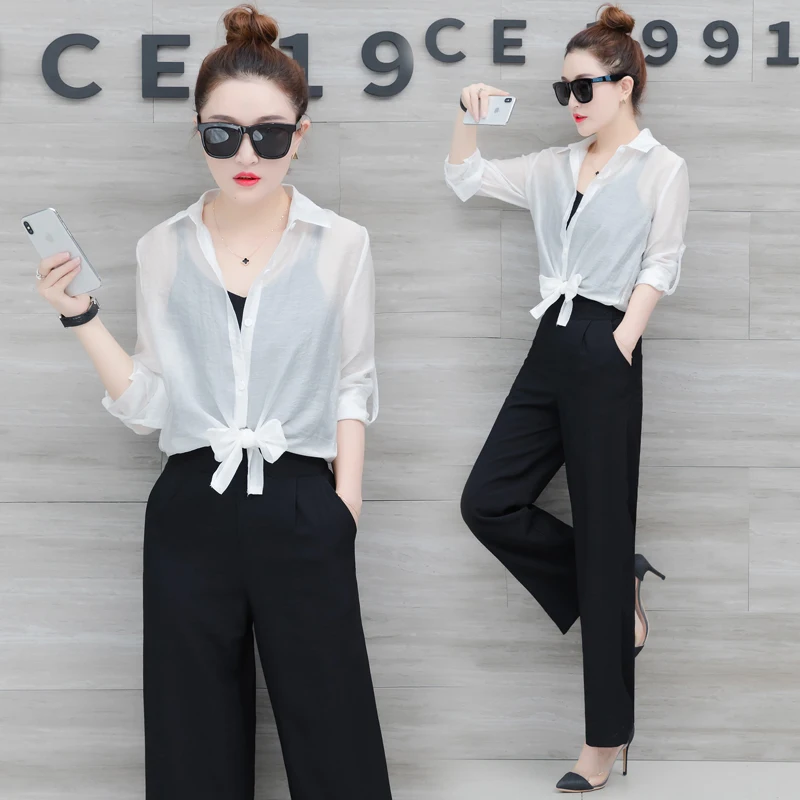autumn 2018 Wide-legged pants suit short sleeved shirt casual ladies Korean fashion new autumn two-piece clothing set outfit
autumn 2018 Wide-legged pants suit short sleeved shirt casual ladies Korean fashion new autumn two-piece clothing set outfit