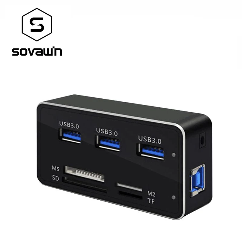 Мульти 7 в 1 USB 3 0 Card Reader спереди Панель Порты usb SD MS M2 TF внешний адаптер комбо Cardreader