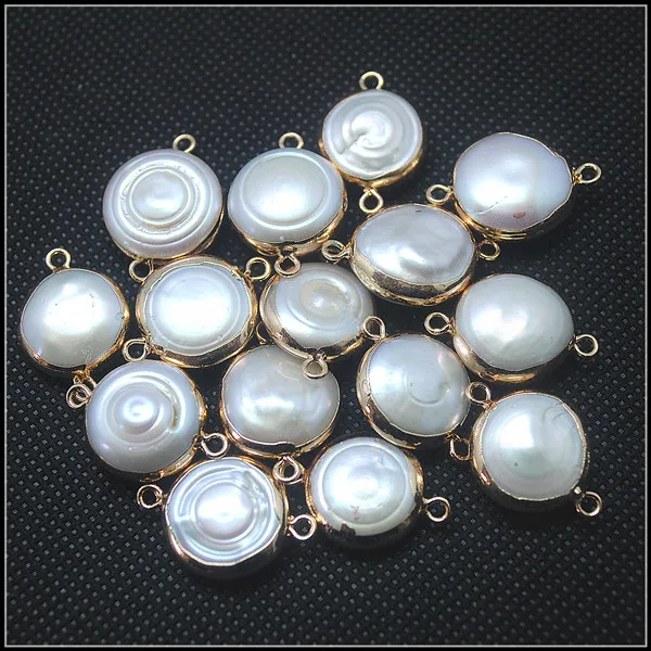 3pcs white freshwater pearl coin shape pearl connectors size 16mm round shape for diy jewelry findings
3pcs white freshwater pearl coin shape pearl connectors size 16mm round shape for diy jewelry findings