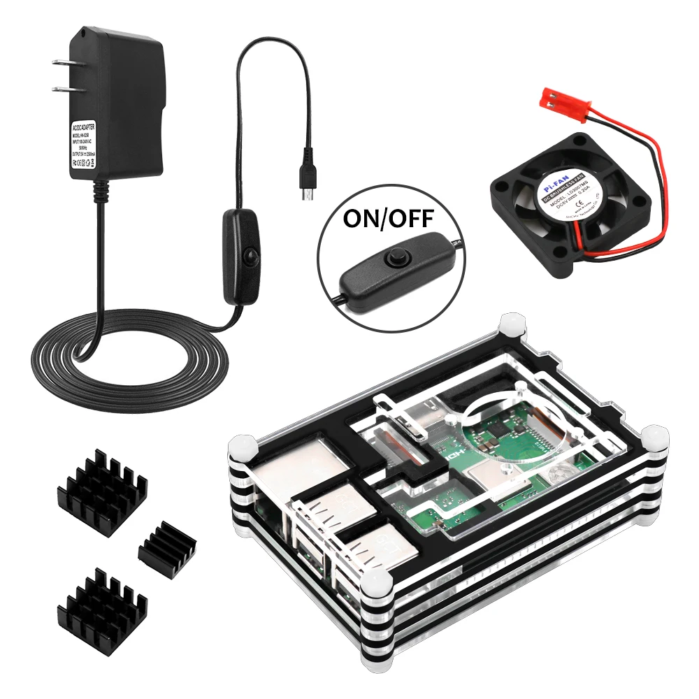 Raspberry Pi 3 B + чехол с вентилятором 3 радиатора, 5 В, 2,5 А, с выключателем, для Raspberry Pi 3 Model B
Raspberry Pi 3 B + чехол с вентилятором 3 радиатора, 5 В, 2,5 А, с выключателем, для Raspberry Pi 3 Model B