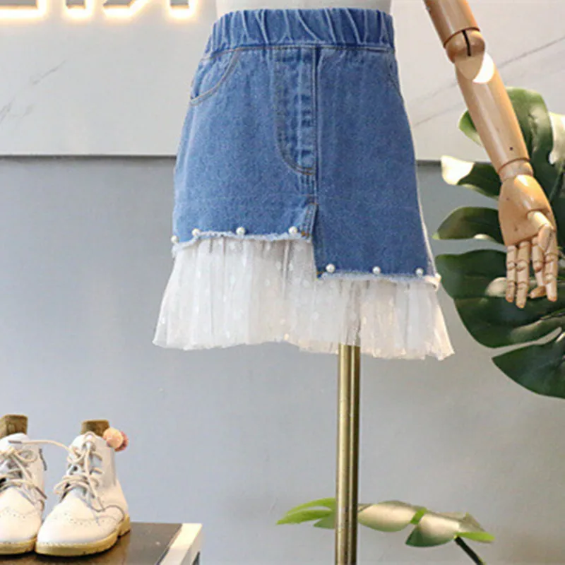 2021 Spring New Kids Fashion Girl Skirts Kids Clothes Denim Mesh Patchwork Beading Princess Skirt For 2-7Yrs Baby Girls Outfit
2021 Spring New Kids Fashion Girl Skirts Kids Clothes Denim Mesh Patchwork Beading Princess Skirt For 2-7Yrs Baby Girls Outfit