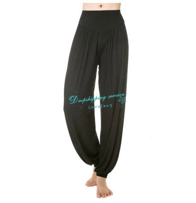 Female Yoga Harem Pants High Waist Summer Fitness Gym Aerobics Trousers Wide Leg Belly Dance Loose Bloomers Free Shipping | Женская