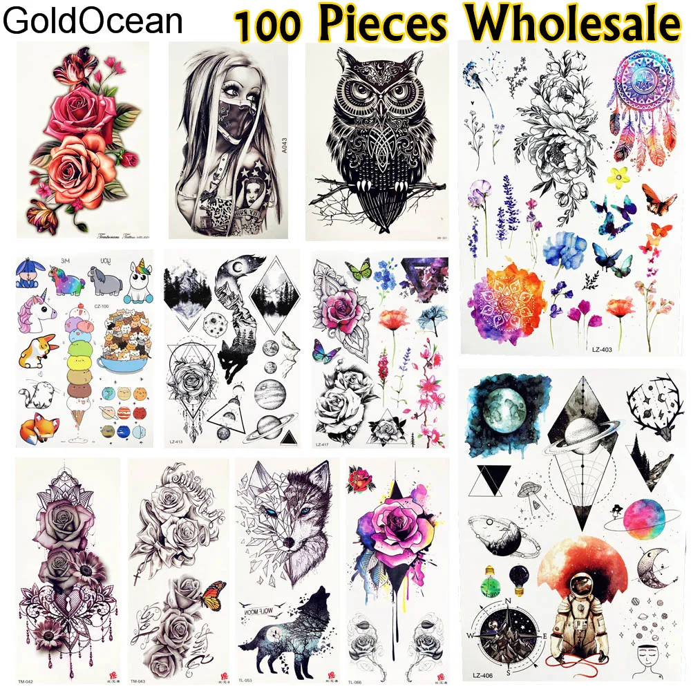 100PCS Wholesale DIY Body Art Temporary Tattoo Sticker Watercolor Rose Arm Tatoo For Men Women Fake Astronaut Tattoo Paste Decal
100PCS Wholesale DIY Body Art Temporary Tattoo Sticker Watercolor Rose Arm Tatoo For Men Women Fake Astronaut Tattoo Paste Decal