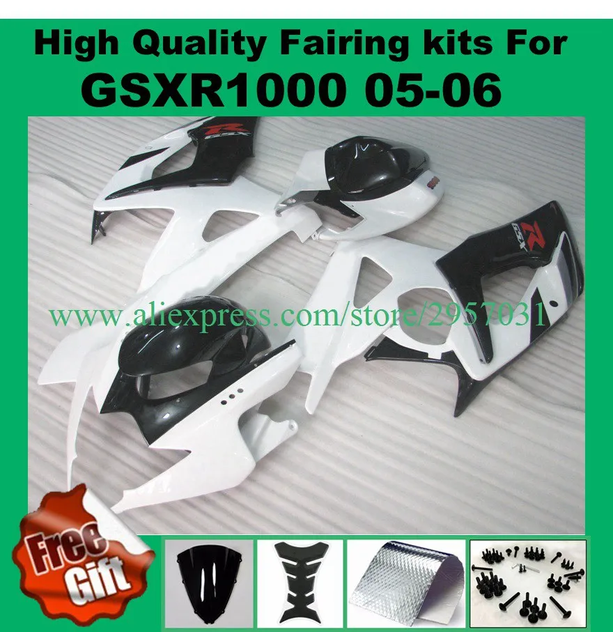 100%Fit Injection fairings for SUZUKI GSXR1000 05 06 GSX-R1000 2005 2006 K5 K6 fairing kits GSXR 1000 06 05 white black 9gifts
100%Fit Injection fairings for SUZUKI GSXR1000 05 06 GSX-R1000 2005 2006 K5 K6 fairing kits GSXR 1000 06 05 white black 9gifts