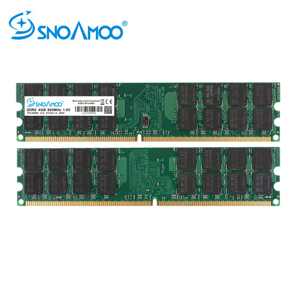 

SNOAMOO RAM For AMD Desktop PC RAMs DDR2 4GB RAM 800MHz PC2-6400S 667MHz 240-Pin 1.8V DIMM For AMD Computer Memory Warranty