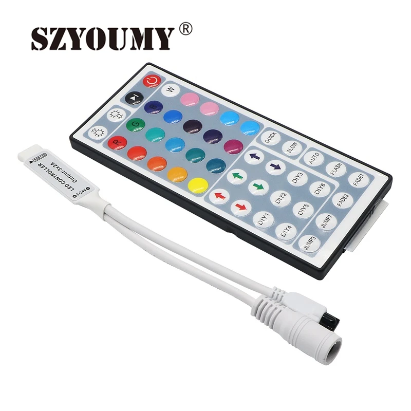 LED RGB Controller DC 12V Mini 44/ 24 Key IR Remote Controller For 3528 5050 RGB LED Strip Lights
LED RGB Controller DC 12V Mini 44/ 24 Key IR Remote Controller For 3528 5050 RGB LED Strip Lights