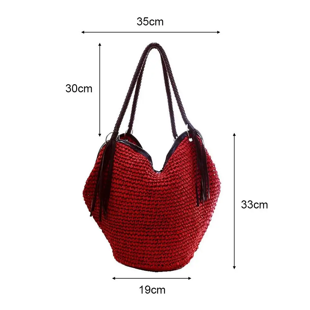 Bohemian Hand Woven Straw Shoulder Bag Fashion Casual Tote Large Capacity Beach Vacation Bucket Bags For Women Travel Handbag
Bohemian Hand Woven Straw Shoulder Bag Fashion Casual Tote Large Capacity Beach Vacation Bucket Bags For Women Travel Handbag