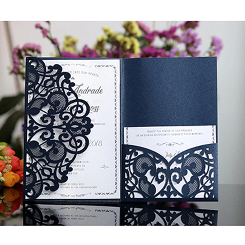 100pcs European Laser Cut Wedding Invitations Card Elegant Tri-Fold Lace Business Card RSVP Cards Wedding Favor Party Decoration
100pcs European Laser Cut Wedding Invitations Card Elegant Tri-Fold Lace Business Card RSVP Cards Wedding Favor Party Decoration