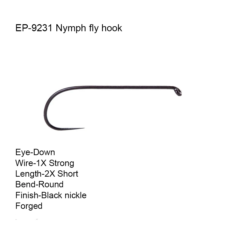 Eupheng Plus 25 шт. рыболовные крючки черные с покрытием из никеля для Nymph мухи|hook necklace|hook