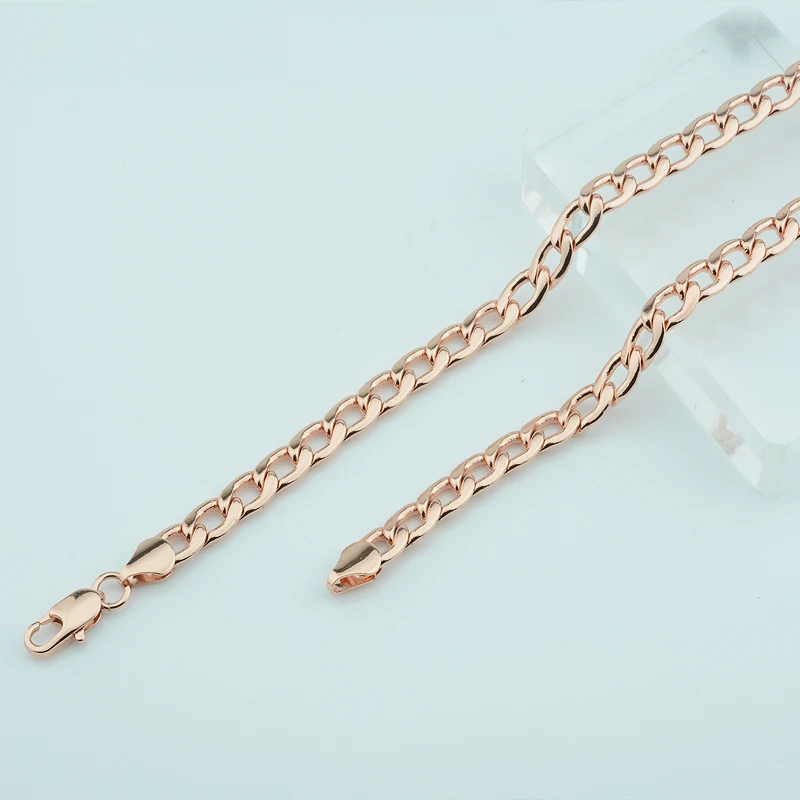 1 шт. 6 мм модное нейтральное ожерелье цвета розового золота панцирные цепи 24