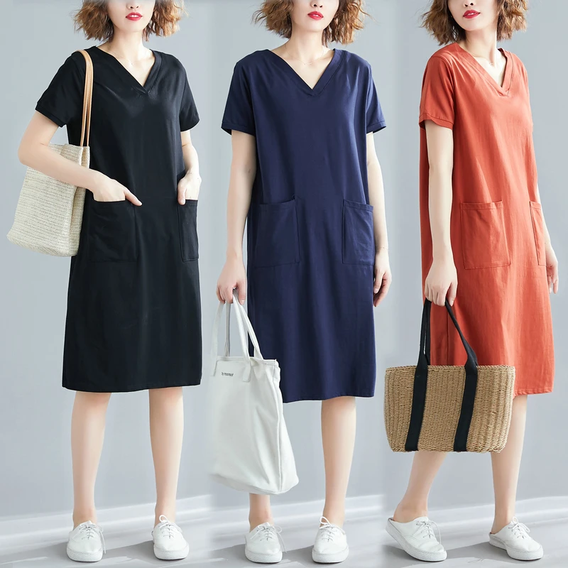 Summer spring autumn Casual Long Cotton T Shirt Dress XL-4XL big size Short Sleeves beach party elastic casual loose dress
Summer spring autumn Casual Long Cotton T Shirt Dress XL-4XL big size Short Sleeves beach party elastic casual loose dress
