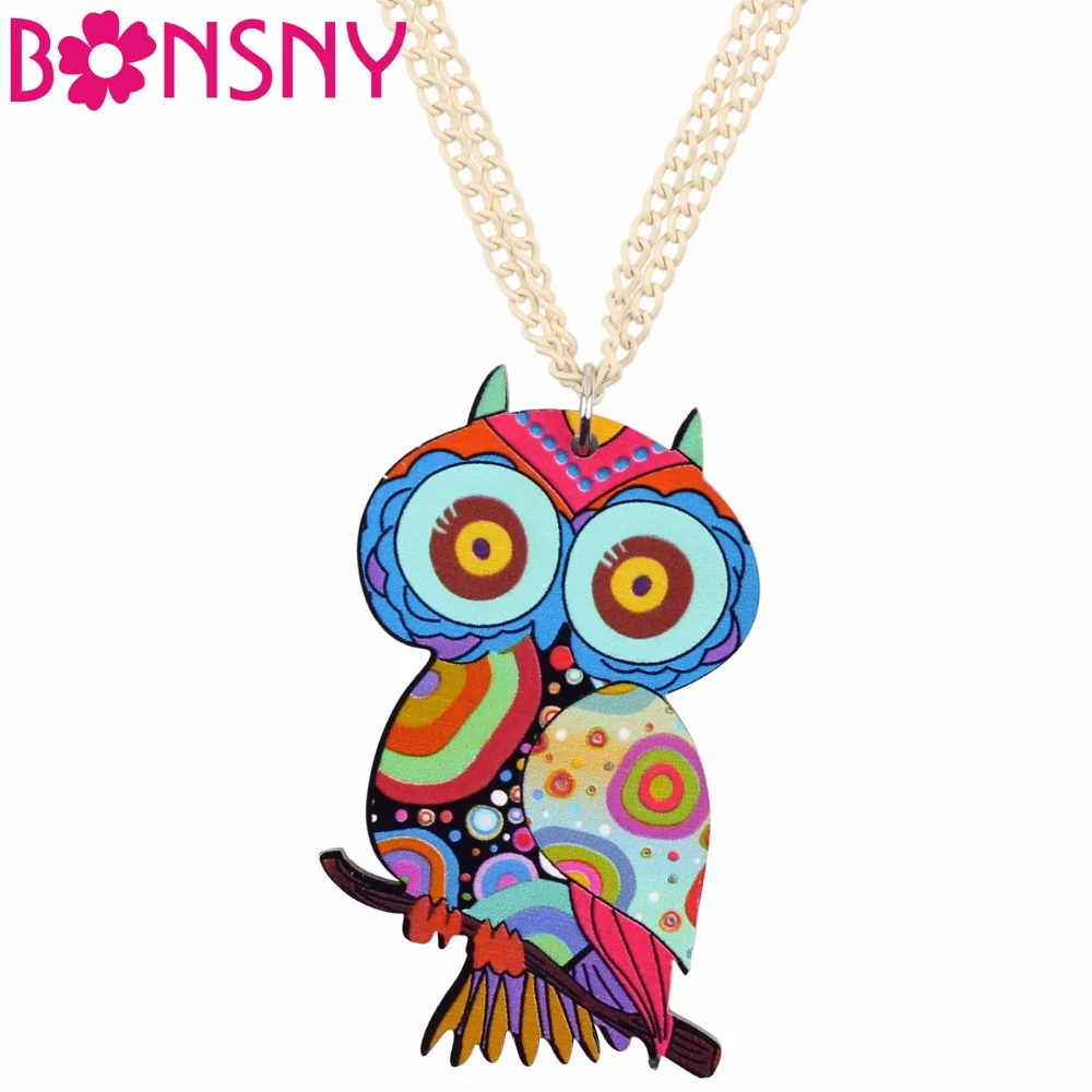 Bonsny Acrylic Owl Necklace Bird Pendant Chain Choker Animal Unique Fashion Jewelry For Women Girls Wholesale Accessories
Bonsny Acrylic Owl Necklace Bird Pendant Chain Choker Animal Unique Fashion Jewelry For Women Girls Wholesale Accessories