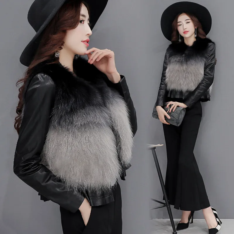 UHYTGF Women Winter Fur Warm Jacket Coat New Short Faux fur Outerwear Fashion PU Splice Leather With Fake fox Fur Slim Coat1007
UHYTGF Women Winter Fur Warm Jacket Coat New Short Faux fur Outerwear Fashion PU Splice Leather With Fake fox Fur Slim Coat1007