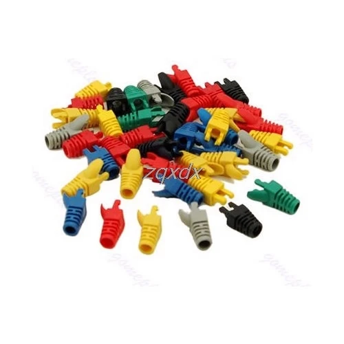 10Pcs RJ45 Cap Connector CAT5E CAT6 Plug Ethernet Network Cable Strain Relief Boot Plugs Protect Caps Z10 | Электроника