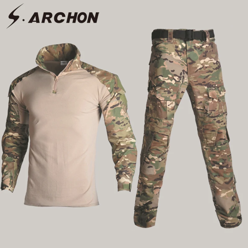 S.ARCHON Camouflage Military Tactical Uniform Set Men Camo SWAT Amry Combat Clothes Suit Flexible Cargo Pants Long Sleeve Shirt
S.ARCHON Camouflage Military Tactical Uniform Set Men Camo SWAT Amry Combat Clothes Suit Flexible Cargo Pants Long Sleeve Shirt