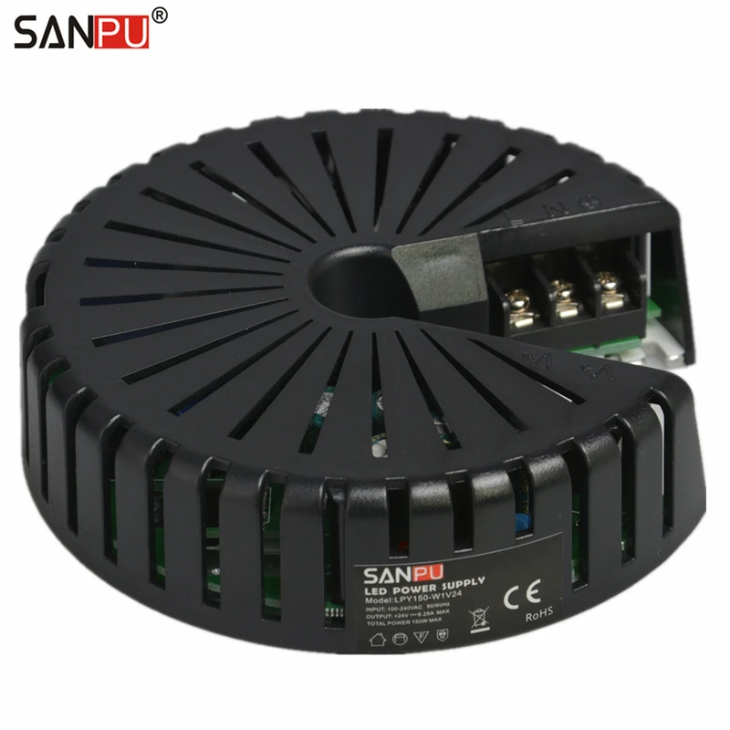 SANPU DC Power Supply Unit 24V 150W 6A 24VDC LED Driver AC-DC Lighting Transformer 24 Volt Round Black Aluminum Thin for LEDs
SANPU DC Power Supply Unit 24V 150W 6A 24VDC LED Driver AC-DC Lighting Transformer 24 Volt Round Black Aluminum Thin for LEDs