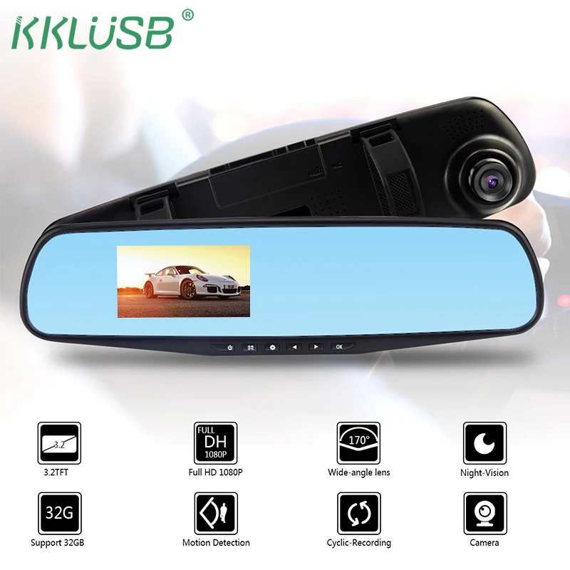 3 2 дюймовый Автомобильный видеорегистратор камера Full HD 1080 P авто зеркало заднего