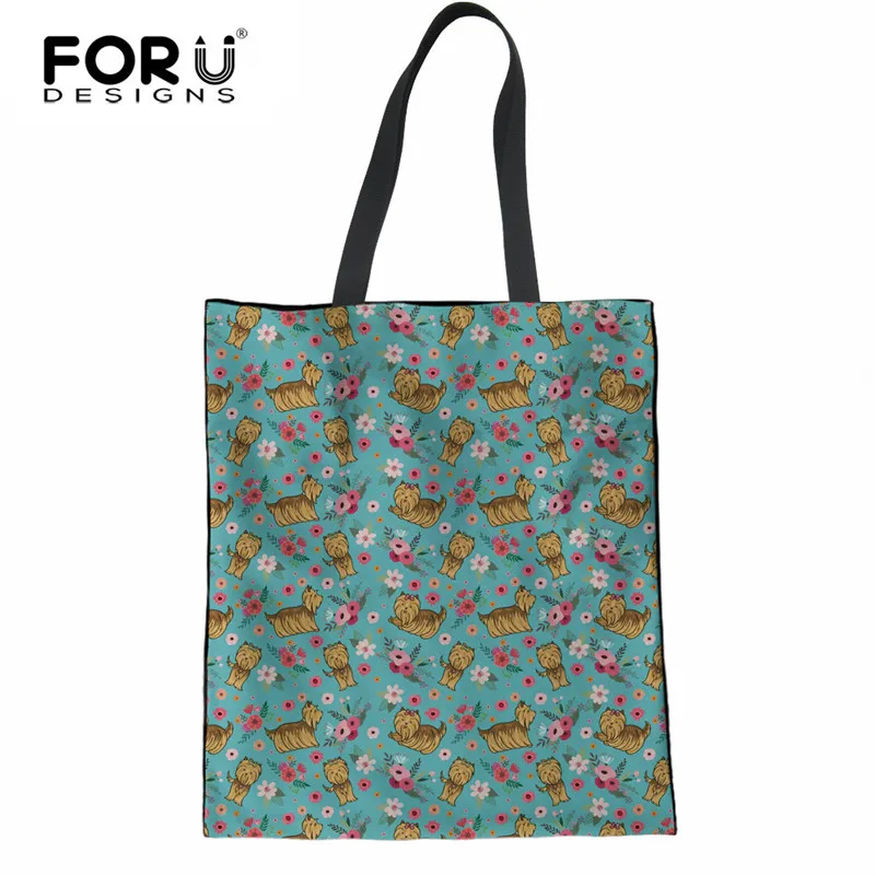 FORUDESIGNS Yorkshire Terrier Print Linen Shopping Bag Eco-friendly Canvas Cloth Pouch Casual Large Capacity Beach Grocery Bag
FORUDESIGNS Yorkshire Terrier Print Linen Shopping Bag Eco-friendly Canvas Cloth Pouch Casual Large Capacity Beach Grocery Bag