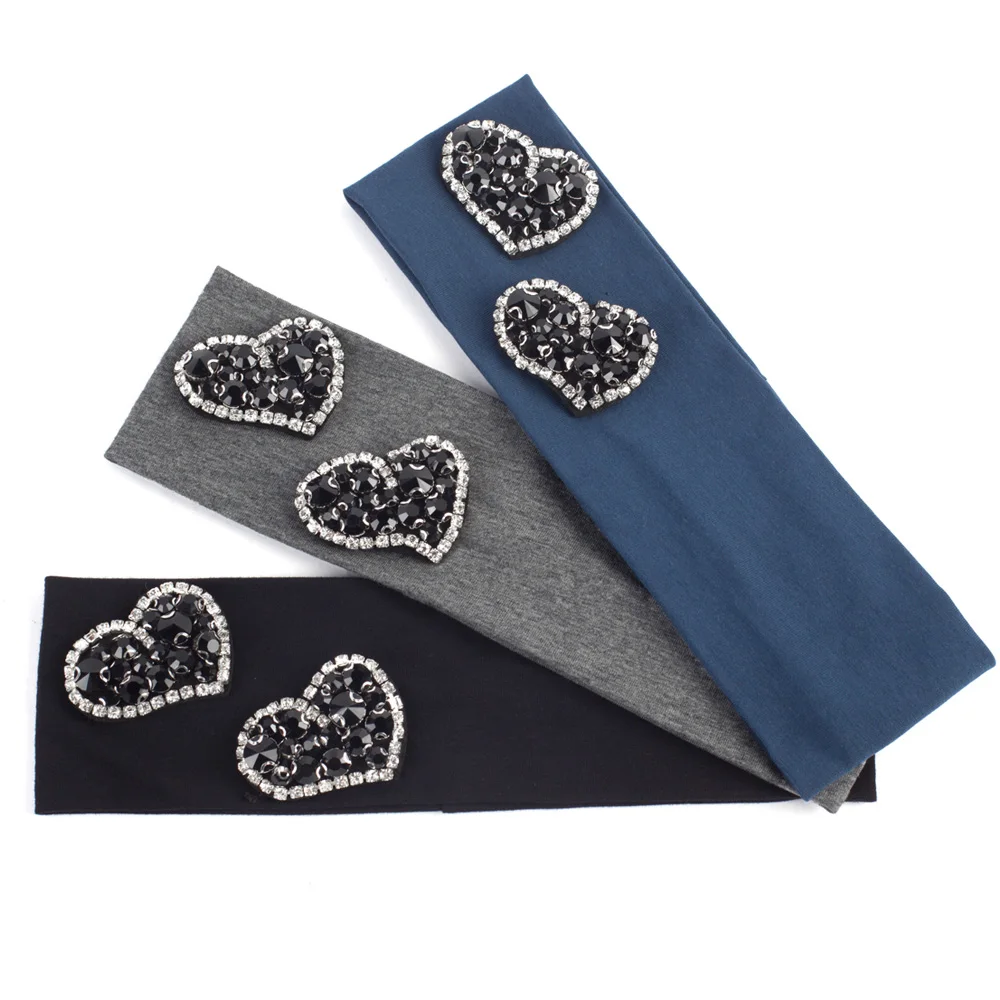 Women's Black Heart Headbands Fashion Silver Rhinestones Hair Band Elastic Stretch Flat Headband For Girls Hair Band Turban Wrap
Women's Black Heart Headbands Fashion Silver Rhinestones Hair Band Elastic Stretch Flat Headband For Girls Hair Band Turban Wrap