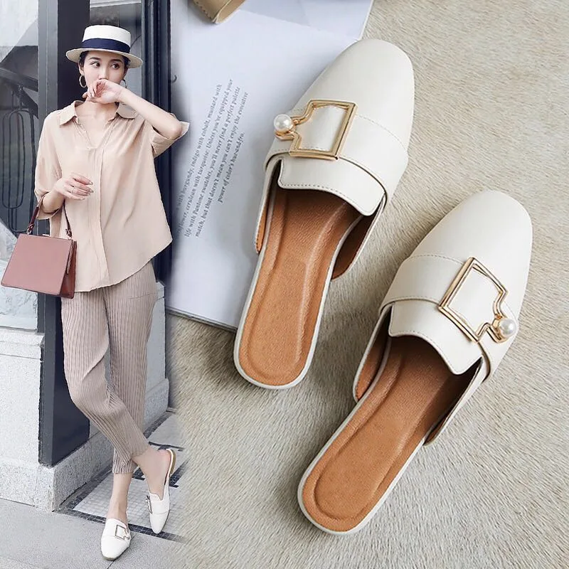 Bailehou Women Brand Slippers Flat Women Casual Shoes Slip On Slides Pearl Buckle Mules Square Toe Low Heel Shoes Wedges Sandals
Bailehou Women Brand Slippers Flat Women Casual Shoes Slip On Slides Pearl Buckle Mules Square Toe Low Heel Shoes Wedges Sandals