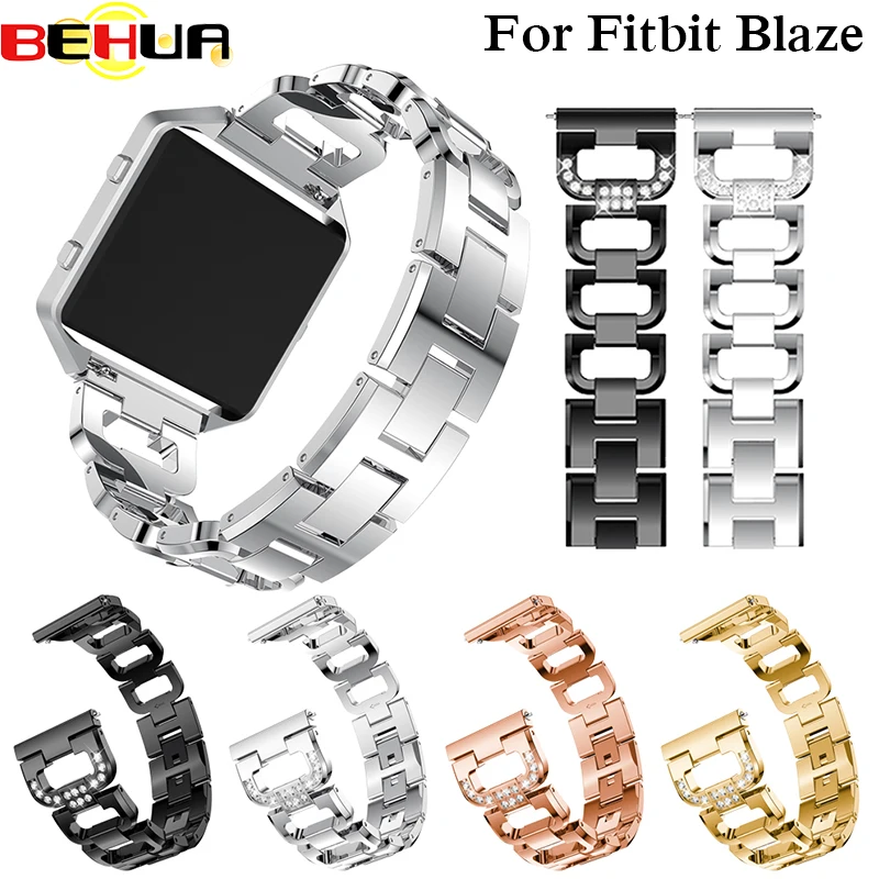 

Watch Band Strap With Rhinestone Stainless Steel Frame Optional Replacement Bracelet Accessories For Fitbit Blaze wristband band