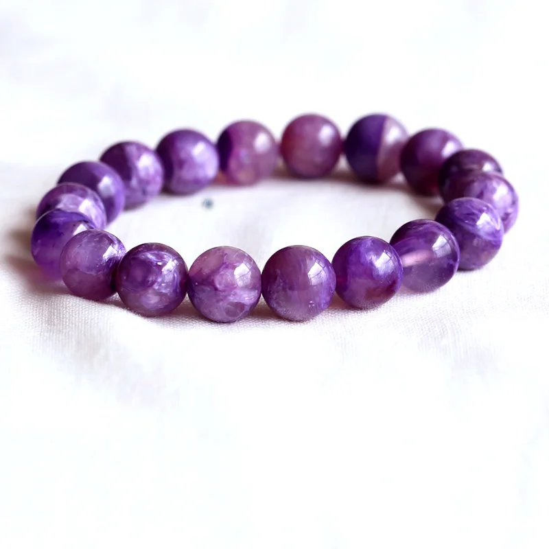 Natural Genuine Clear Purple Charoite Stretch Finish Bracelet Round beads 11mm 05096
Natural Genuine Clear Purple Charoite Stretch Finish Bracelet Round beads 11mm 05096
