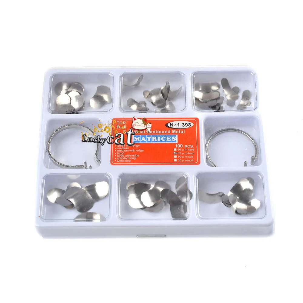 Full Kit Dental Matrix Sectional Contoured Metal Matrices No.1.398 + 2 Rings
Full Kit Dental Matrix Sectional Contoured Metal Matrices No.1.398 + 2 Rings