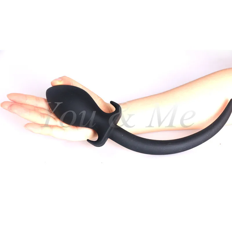 2016 Black Silicone Dog Slave Tails Anal Plug Butt Large Size Tail Sex Toys For Women Men Products Couples | Красота и здоровье