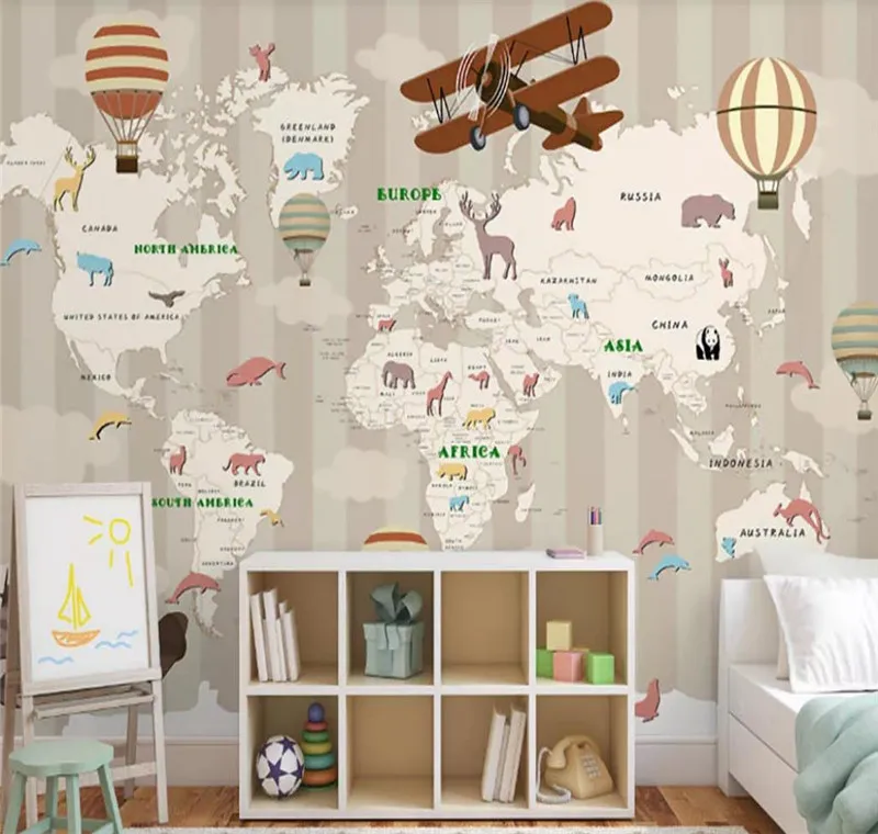 Custom 3d wallpaper hand-painted cartoon children's room map background wall decoration mural silk waterproof material
Custom 3d wallpaper hand-painted cartoon children's room map background wall decoration mural silk waterproof material