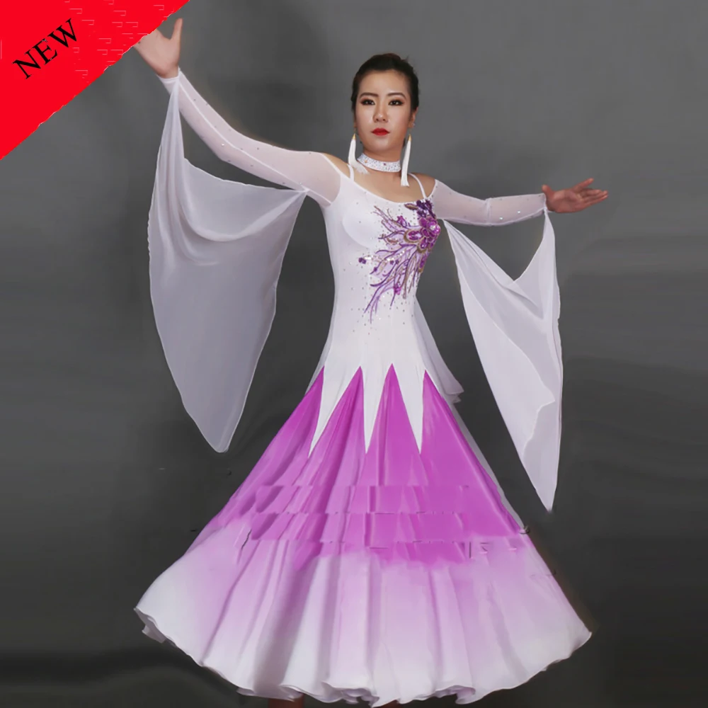 Fantasia Modern Dance Dresses for Ladies Purple Blue Color Fabric Clothes Women Tango Compete Professional Ballroom Garment B113
Fantasia Modern Dance Dresses for Ladies Purple Blue Color Fabric Clothes Women Tango Compete Professional Ballroom Garment B113