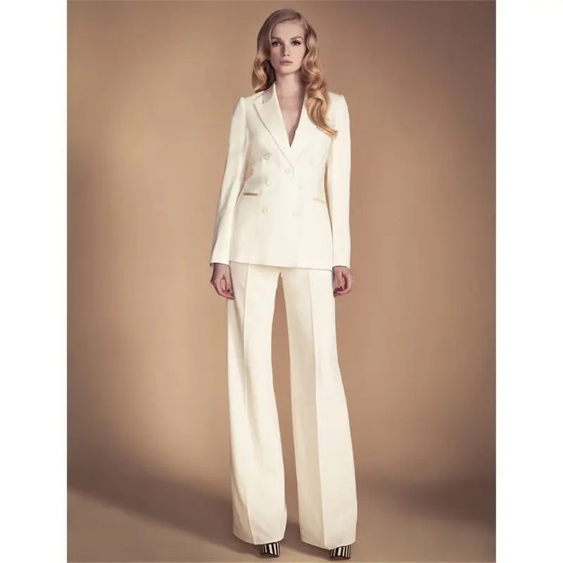 Ivory Women Trouser Suit Formal Ladies Elegant Pant Suit Slim Fit Female Office Uniform 2 Piece Set Double Breasted Custom W232
Ivory Women Trouser Suit Formal Ladies Elegant Pant Suit Slim Fit Female Office Uniform 2 Piece Set Double Breasted Custom W232