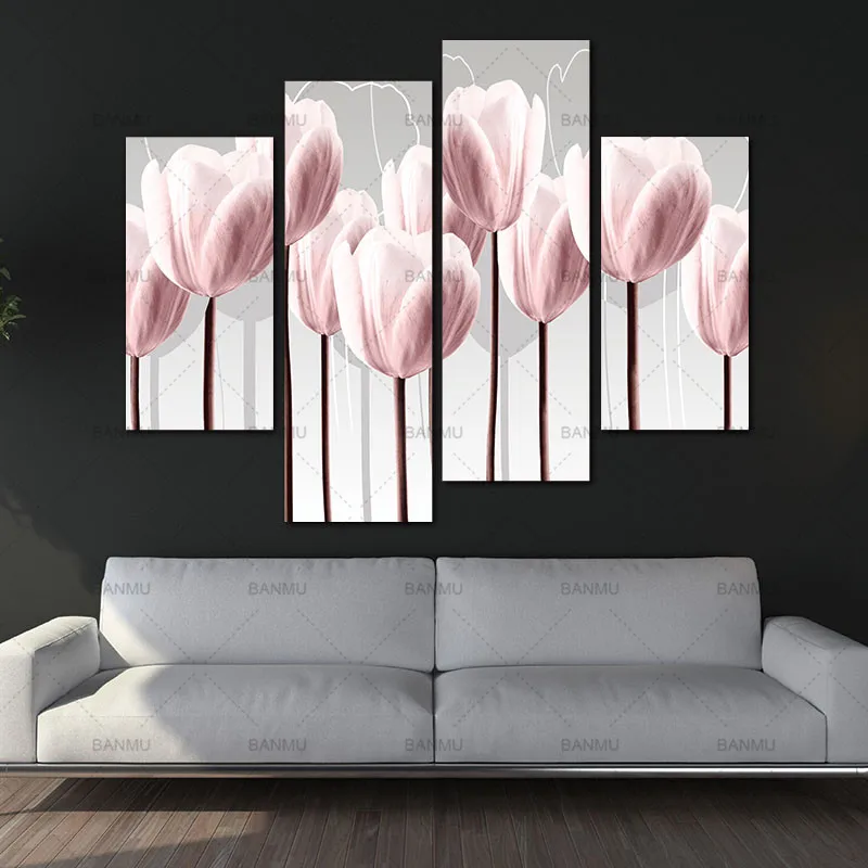 BANMU Canvas Wall Art Picture Print on 4 Piece Canvas Art Green Pink Painting Home DecorFor Living Room Modular picture no frame
BANMU Canvas Wall Art Picture Print on 4 Piece Canvas Art Green Pink Painting Home DecorFor Living Room Modular picture no frame